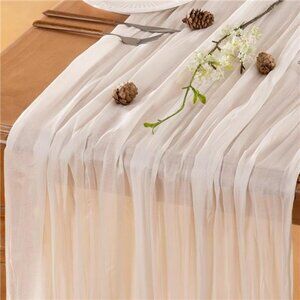 Ivory Table Runner 10FT Cheesecloth Farmhouse Boho Wedding Dining Room Decor